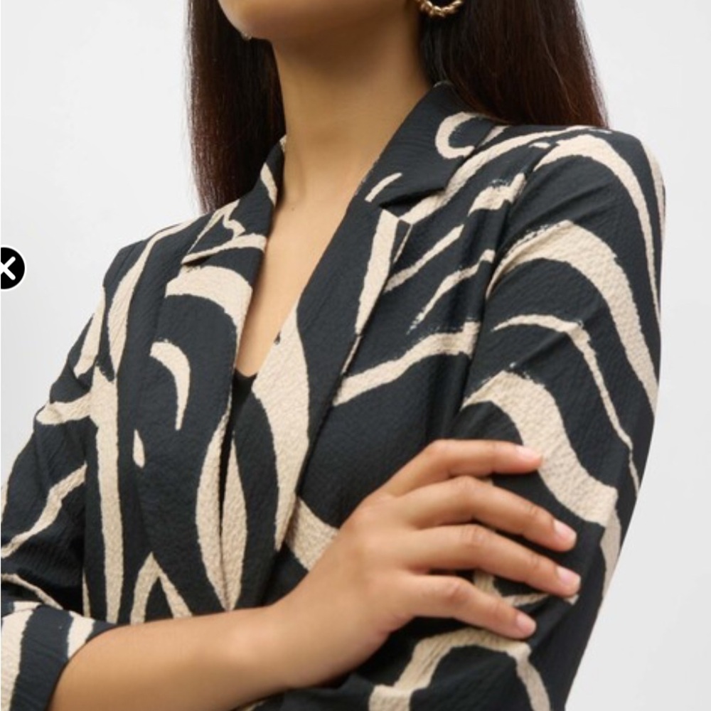Zebra Print Duster Blazer Cardigan